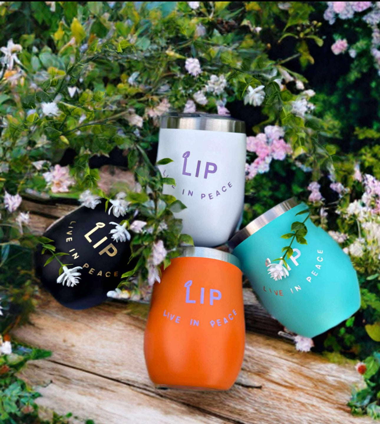 12 oz Tumbler cup (Live In Peace)